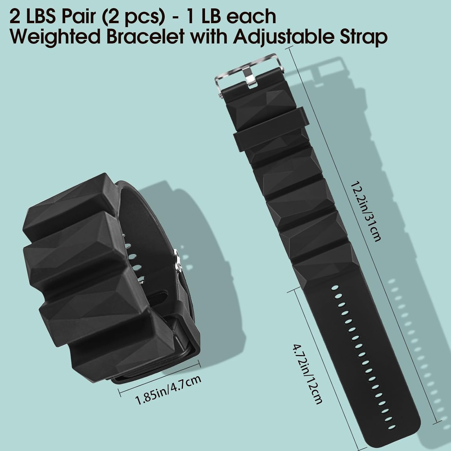 Luxveno Wearable Wrist and Ankle Weights 1 Lb Set of 2, Ankle Weights for Women and Men, Wrist Weights for Pilates, Yoga and Walking Exercise, Office Workout and Home Gym Equipment. Adjustable Wristband and Bracelet for Hand, Leg, Wrist and Ankle. image number 4