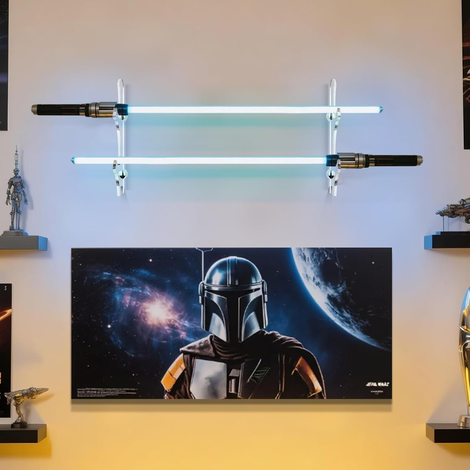 TOPNEW Lightsaber Wall Display Stand, Acrylic Light Saber Holder Mount, Transparent Rack Suitable for Swords image number 3