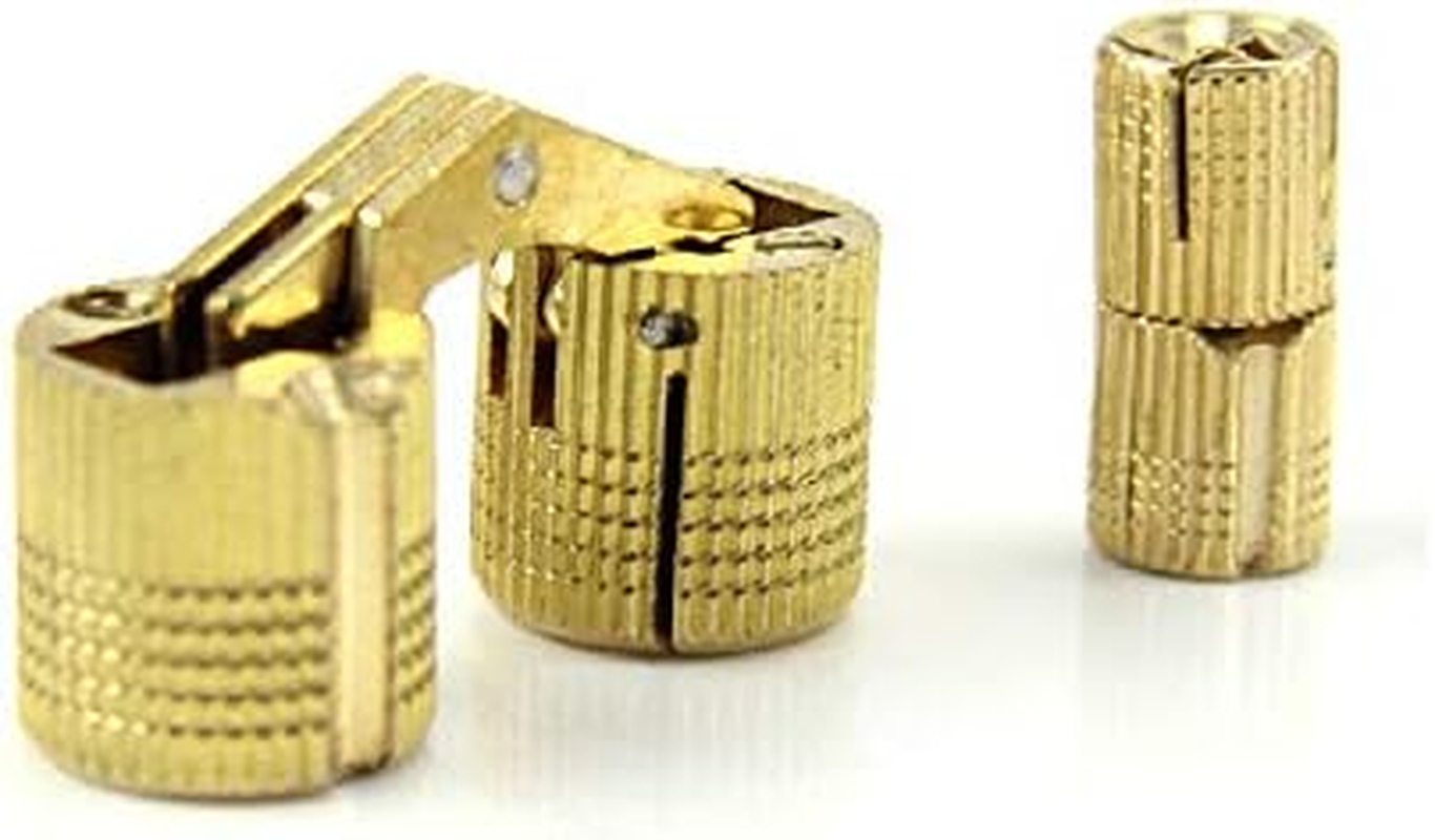 Tophomer 4 Pcs Hidden Copper Barrel Hinges, Classic Style, Unfinished Finish, Recessed Mount, 180 Degree Rotation, 6 Sizes to Choose image number 1