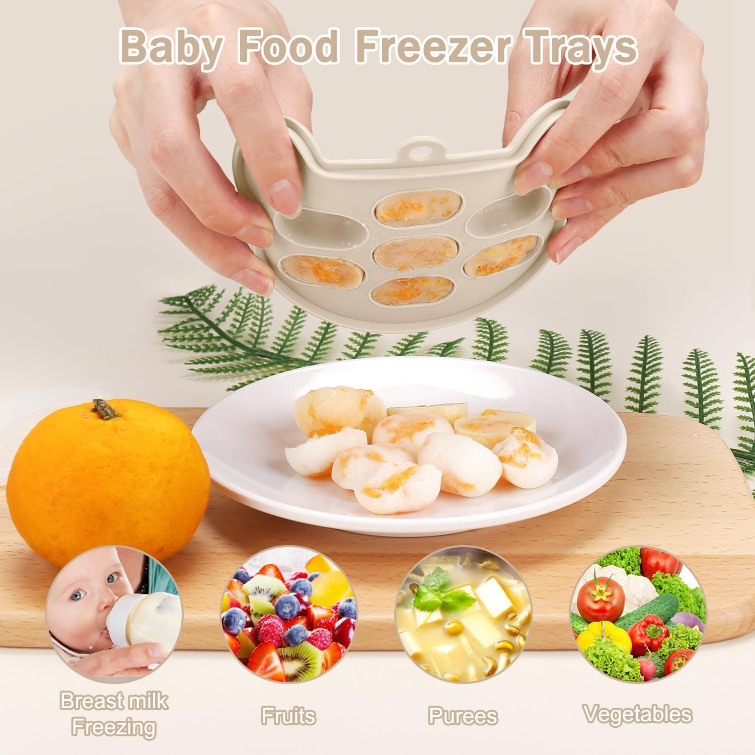 Baby Silicone Fruit Food Feeder Pacifier & Breastmilk Popsicle Freezer Molds, BPA Free Baby Food Storage Containers Frozen Ice Tray for Baby Feeding Safely, Infant Fruit Teething Toy - Smile Green image number 3