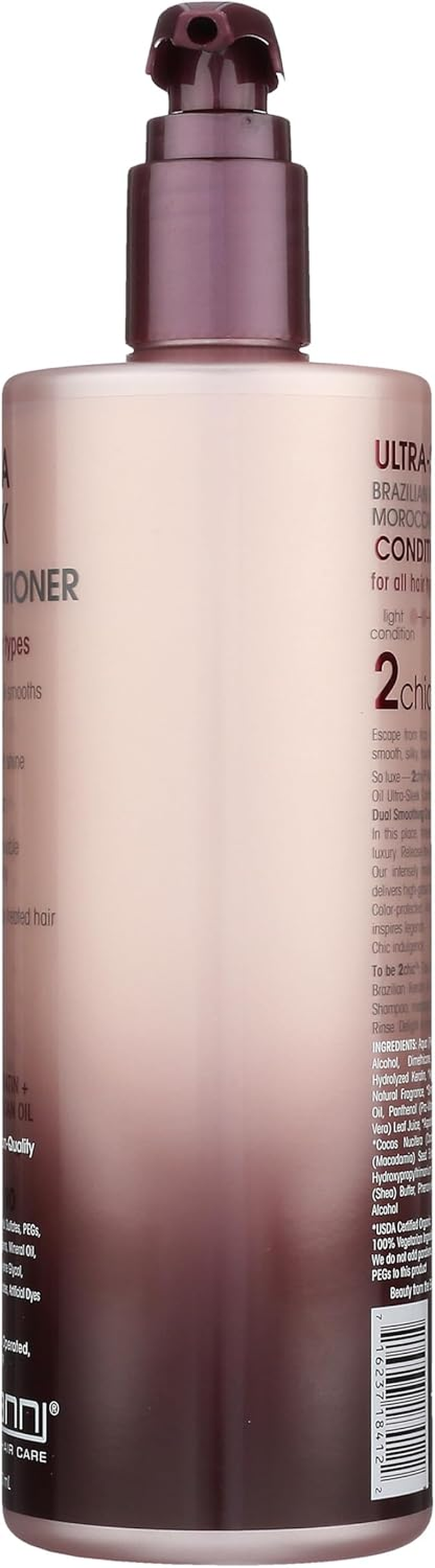 GIOVANNI 2Chic Ultra-Sleek Conditioner - Brazilian Phyto-Keratin & Moroccan Argan Oil, Anti-Frizz Formula, Coconut, Shea Butter, Pro-Vitamin B5, Color Safe, Paraben Free - 24 Oz image number 4