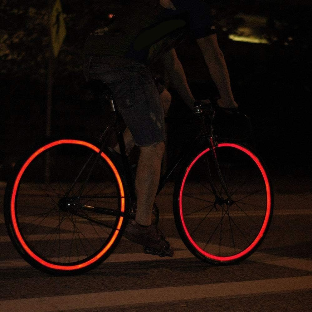 1Cm Bicycle Reflective Sticker, Car Reflective Strip, Mountain Bike, Motorcycle Night Light Decoration, Safety Alert Reflective Film (Red, One Size) image number 3