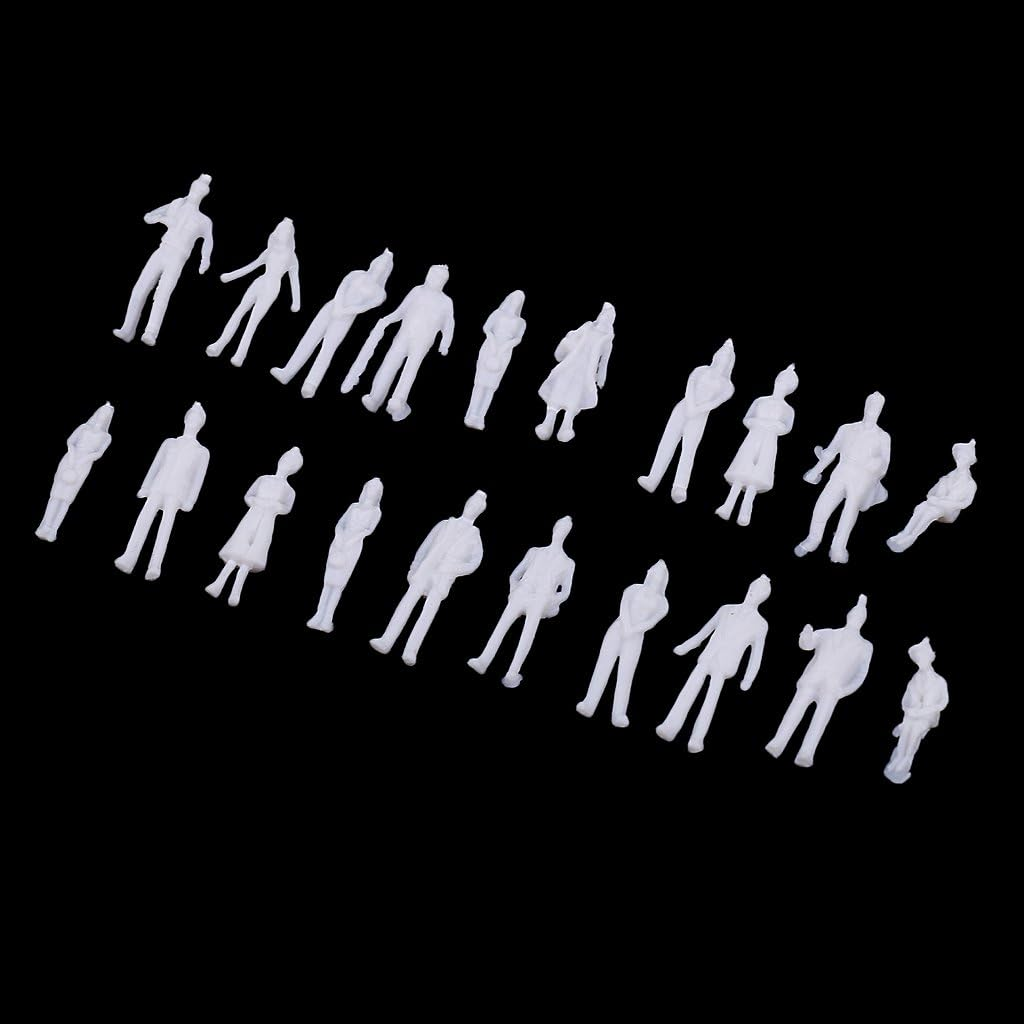 BAOBLADE 20Pcs Miniature Figure 1/100 Architectural Human Scale Diorama Model ABS Plastic People image number 4