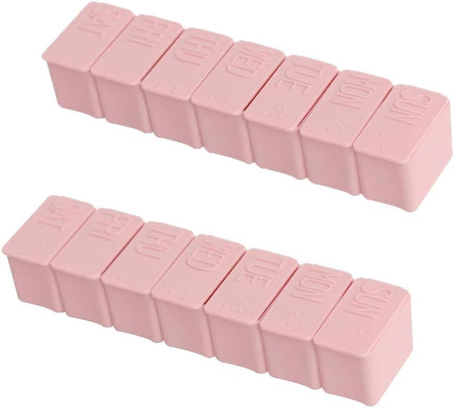 2X 7 Day Weekly Pill Box Medicine Tablet Organizer Dispenser Container Case AU Pink
