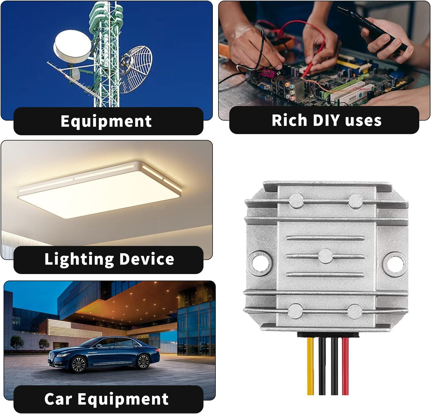 DC 8V-40V to 13.8V 10A 138W Regulator Waterproof Module Transformer Golf CART Voltage Reducer Automatic Buck Boost Converter for Club Car LED Light,Regulator and DC-DC Converter for Car Power Supply. image number 4