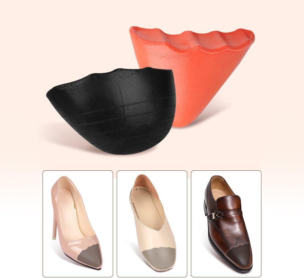 Toe Filler Inserts, Shoe Filler Inserts for Loose Shoe, 2 Pairs Toe Cushion Fillers Make Shoes Fit,Half-Size Insoles Shoe Too Big for High Heels,Toe Cushion Fillers Half Size Shoes Fitter,Black Round image number 5