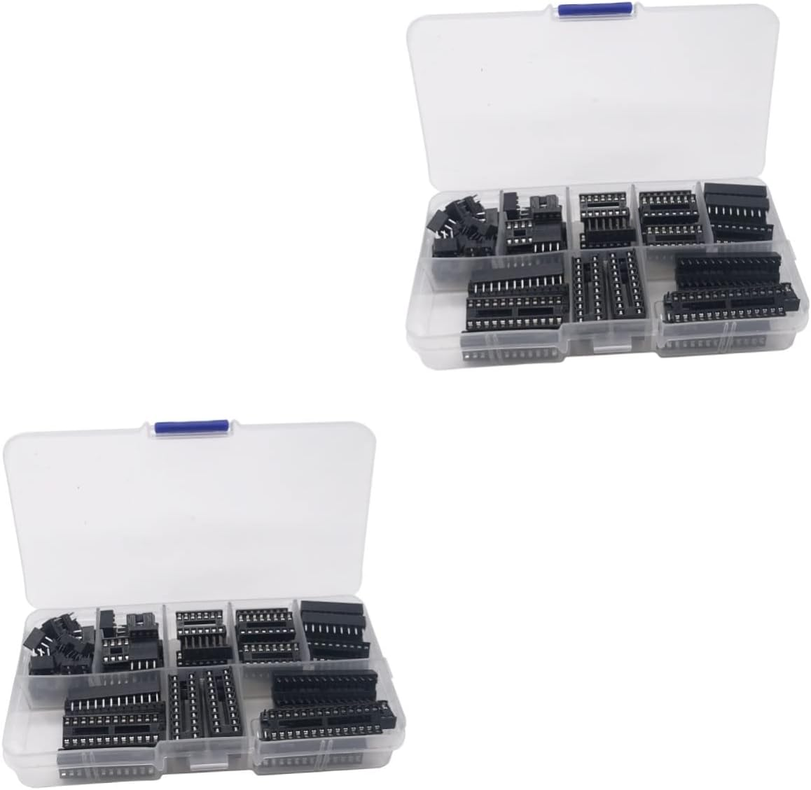 Baluue Set Microcontroller Base Ic Connector Holder Dip 6 8 14 16 18 20 28 Pin DIY Chip Holder Chip Socket Outlet Receptacle Sockets Wire Double Row Pin
