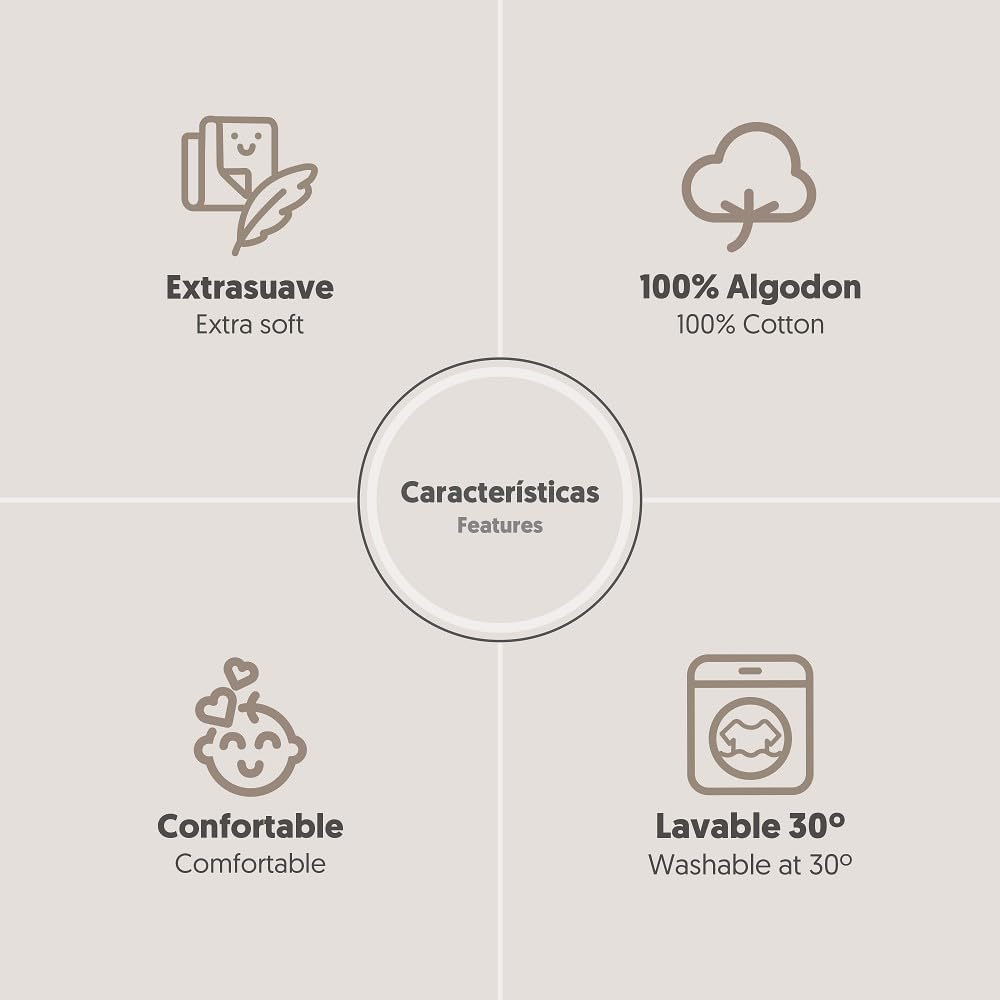 Interbaby Cotton Baby Bedding - Car/Moses/Carrycot - Bear Rabbit Lying down - 3 Piece Set - Fitted Sheet + Duvet Cover + Pillowcase image number 7