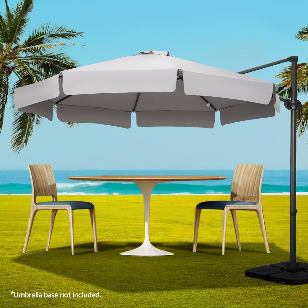 Instahut Outdoor Umbrella 3M Umbrellas Cantilever Stand Sun Roma 360 Degree Grey image number 3