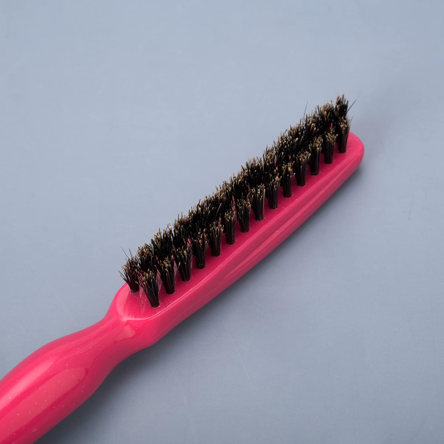 Euvoym 1 Piece Hot Pink Hair Teasing Brush Boar Bristle Hair Brush for Volume Hair Scalp Massage (Pink) image number 1