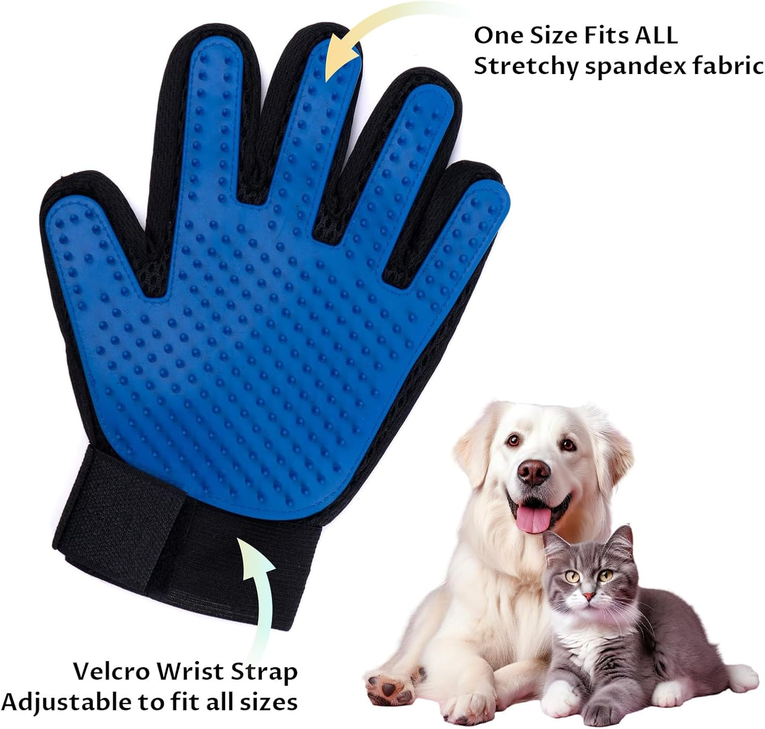 Velmoriah Pet Grooming Gloves, Silicone Hair Removal Gloves for Dogs and Cats, Multi-Function Grooming Mitt for Shedding, Bathing, Massaging image number 5