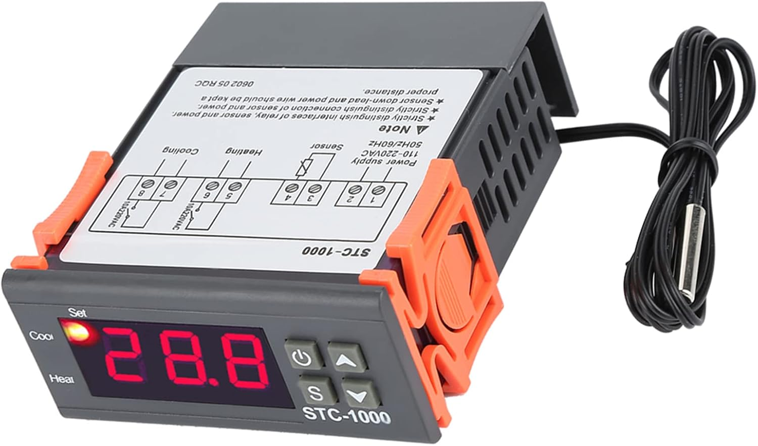Temperature Controller, STC-1000 High Temperature Controller with Digital Display, with Cooling Heating Modes, for Aquarium, Terrariums, Incubator image number 3