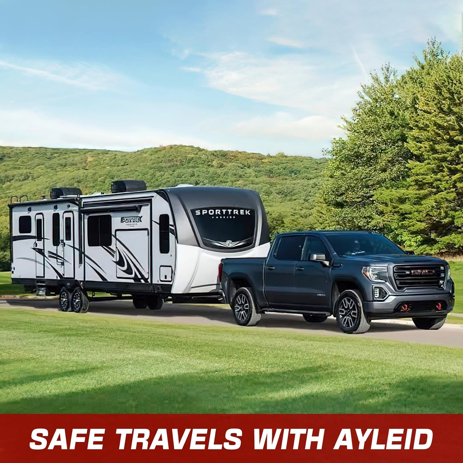 Ayleid Trailer Hitch Tri-Ball Mount with Hook&Pin&Rotatable Tow Shackle,Fits 2-In Receiver with 1-7/8-In,2-In,2-5/16-In Hitch Ball - C-Adjustable With Shackle image number 5