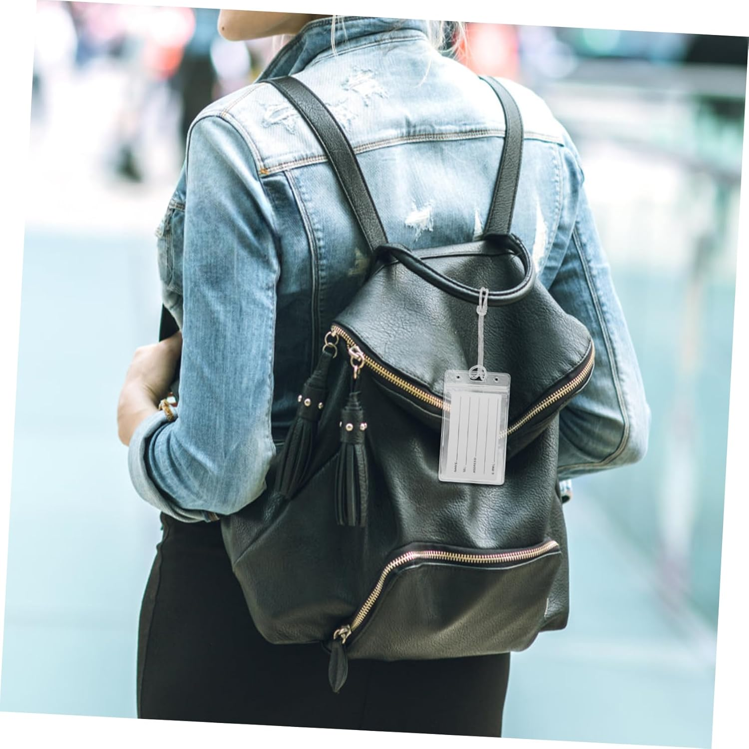 CONGARTENO Luggage Tag Holder Window Badge Sleeve and Loop for Easy Identification image number 2