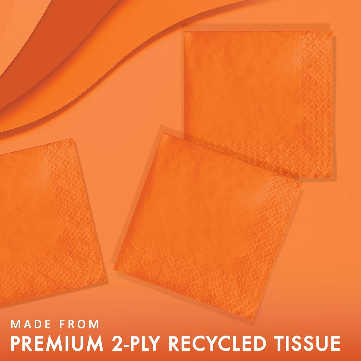 Creative Converting Beverage Napkins, Sunkissed Orange, 50 Pieces image number 4