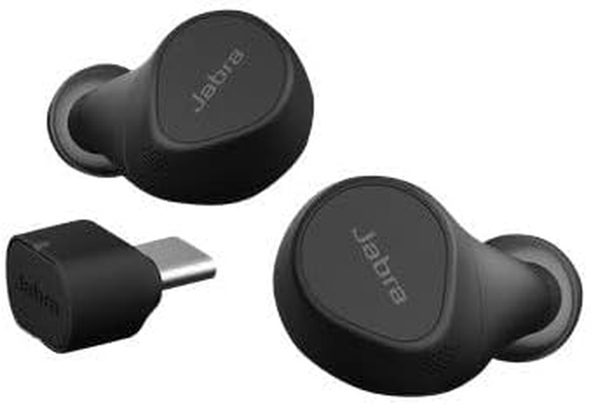 Jabra Evolve2 Buds True Wireless Bluetooth with Active Noise Cancelling (ANC), Jabra Multisensor Voice Technology and Wireless Charging Pad - Certified for Online Meeting Apps - Black image number 2