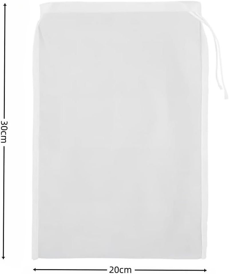 8 Pcs Nut Milk Bags, 20X30 Cm 200 Mesh Nylon Filter Strainer, Food Grade Reusable Food Strainer Bag with Drawstring for Straining Fruit Juice,Nut Milk,Doufu,Almond,Coffee,Yogurt and Soup image number 3