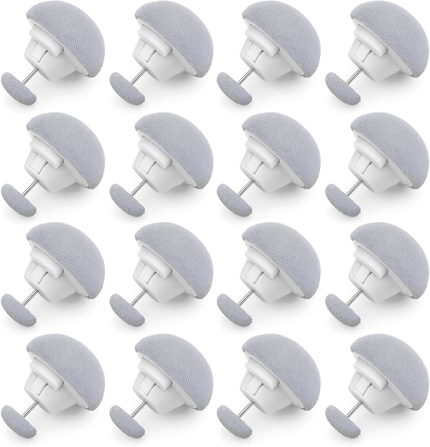 Zalizr 16 PCS Duvet Cover Holding Clips, Mushroom Duvet Pins, Non-Slip Duvet Fasteners for Bed Sheets, Quilts, Cushions & Curtains (2.5 X 3.5 CM/1 X 1.4 In), Grey
