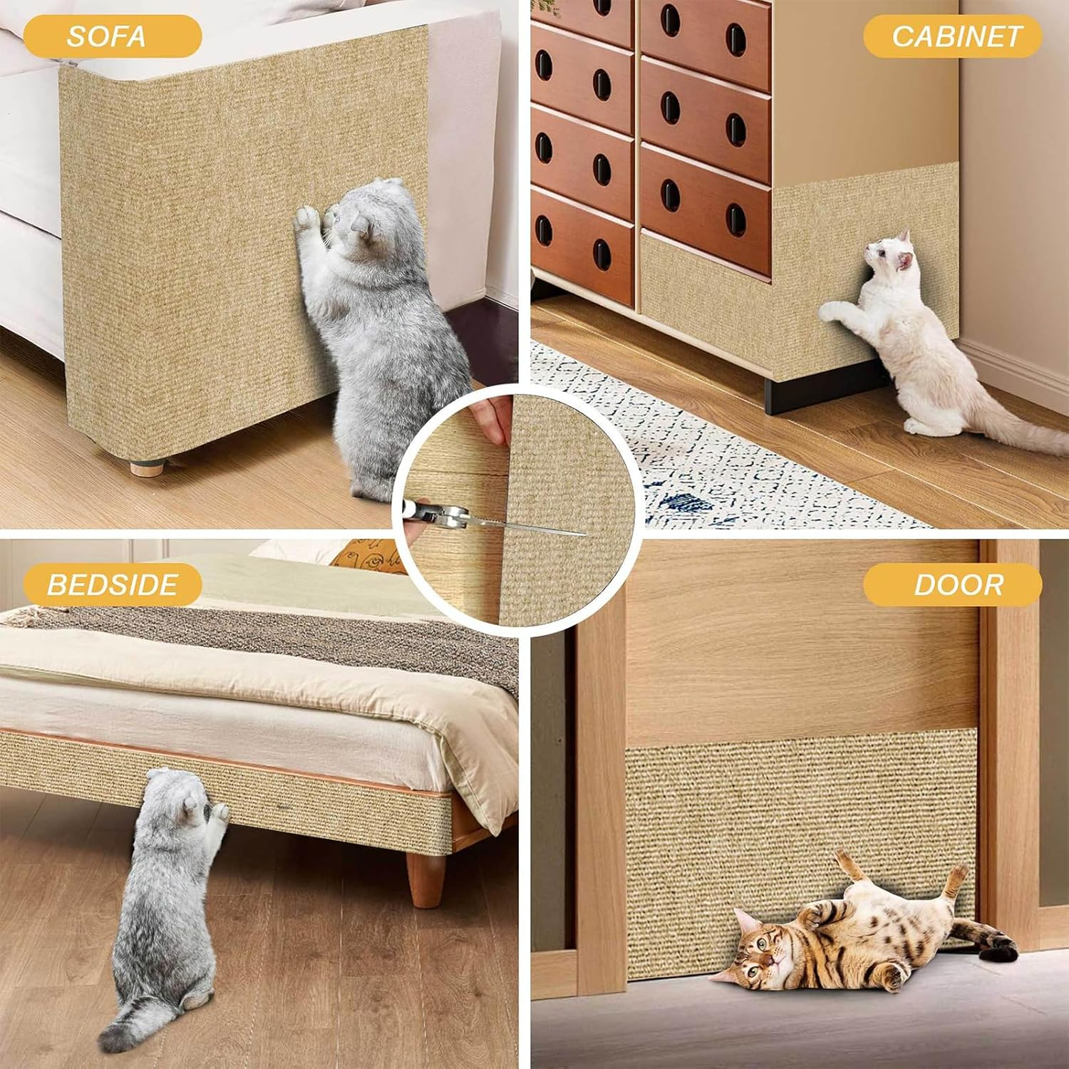 Scratching Wall for Cats, 40 X 300 Cm, Scratching Mat for Cats, Self-Adhesive Scratching Mat, Cat Scratching Mat, Cut to Size, Self-Adhesive Scratching Mat, Cat for Furniture, Couch, Sofa, Door image number 3