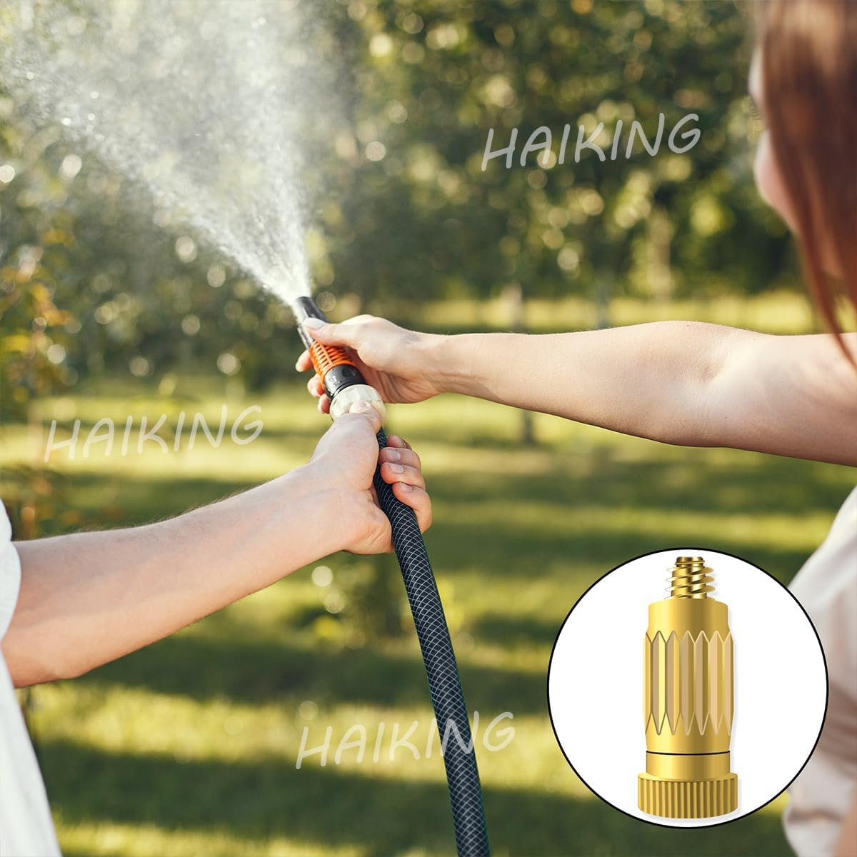 HAIKING Misting Spray Nozzles, 6 PCS Brass Misting Nozzle for Outdoor Cooling System (0.15 Mm/0.0059 in Orifice) image number 4
