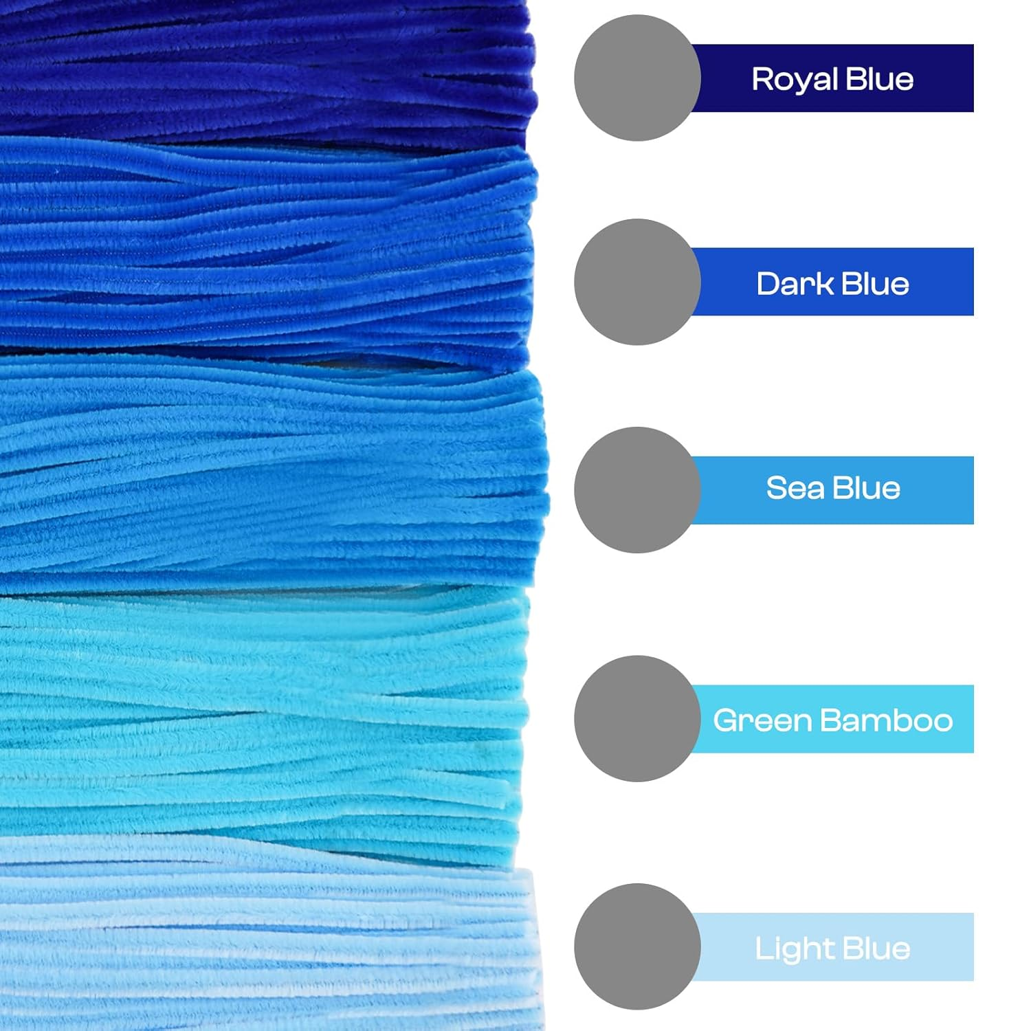 500 Pieces Blue Pipe Cleaners, Chenille Stems, Pipe Cleaner Crafts for DIY Art and Craft Projects Creative Gift Party Decorations image number 3