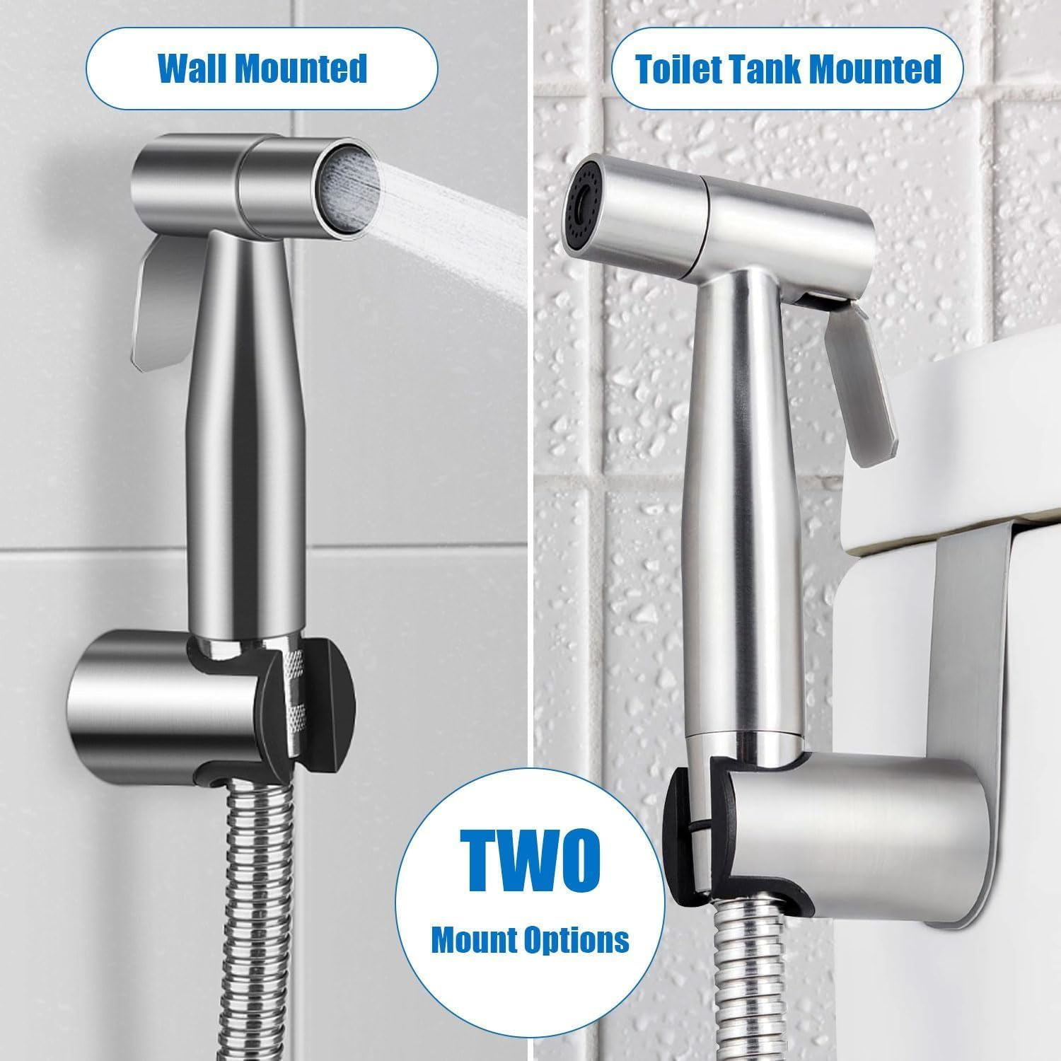 Handheld Toilet Bidet Sprayer for Jet Spray Variable Spray Pressure with Bidet Hose for Feminine Wash Muslim Shower Stainless Steel Bathroom Jet Sprayer Kit for Baby Cloth Diaper Washer image number 1