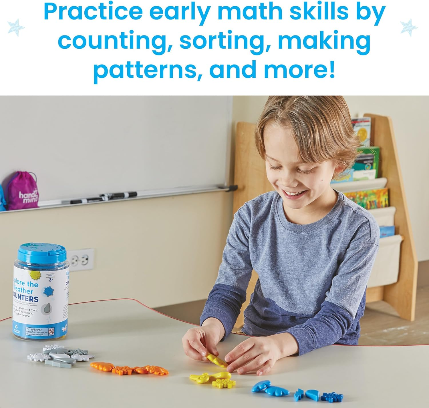 Hand2Mind Explore the Weather Counters, Weather Toys, Meteorology for Kids, Math Counters for Kids, Color Sorting Toys, Counting Manipulatives, Montessori Math Materials, Preschool Science Toys image number 5