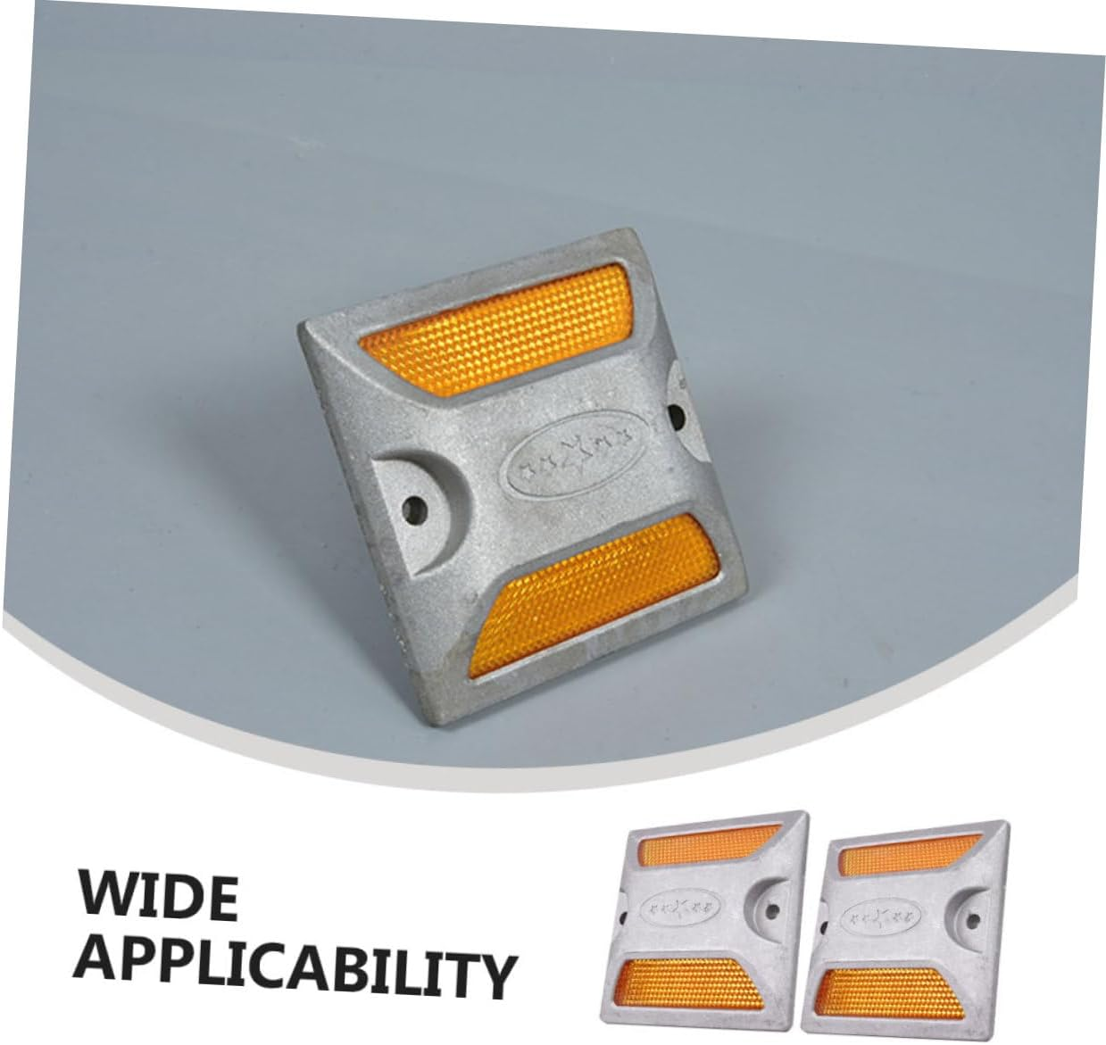 COHEALI 4Pcs Reflective Aluminum Road Markers Heavy Duty Driveway Road Safety Night Visibility Pavement Markers Reflectors