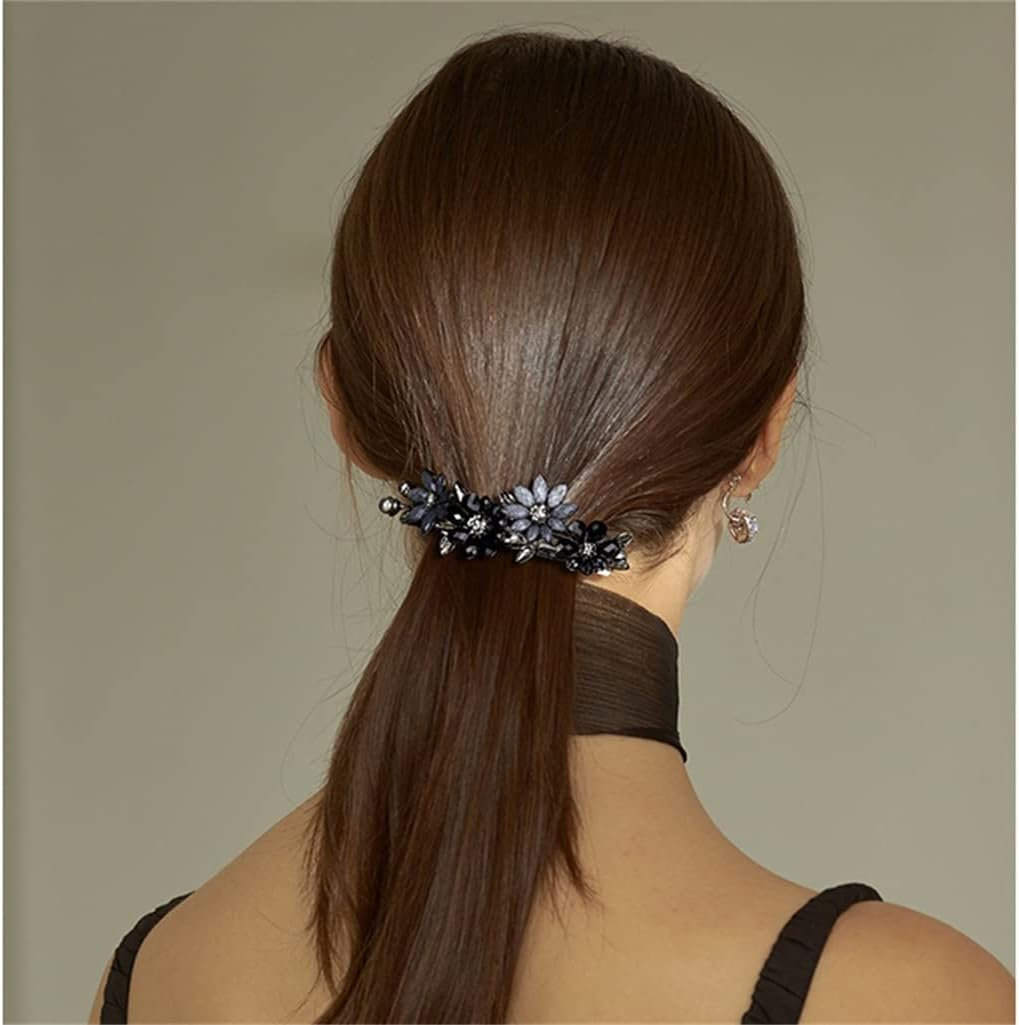 Crystal Hair Accessories,Clips Hairpins,Clip Plate,Hairpin Spring Clip Hairpin Rhinestone Ponytail Headgear Large Clip Hair Accessories (Color : A, Size : 9 * 3.2Cm) image number 3