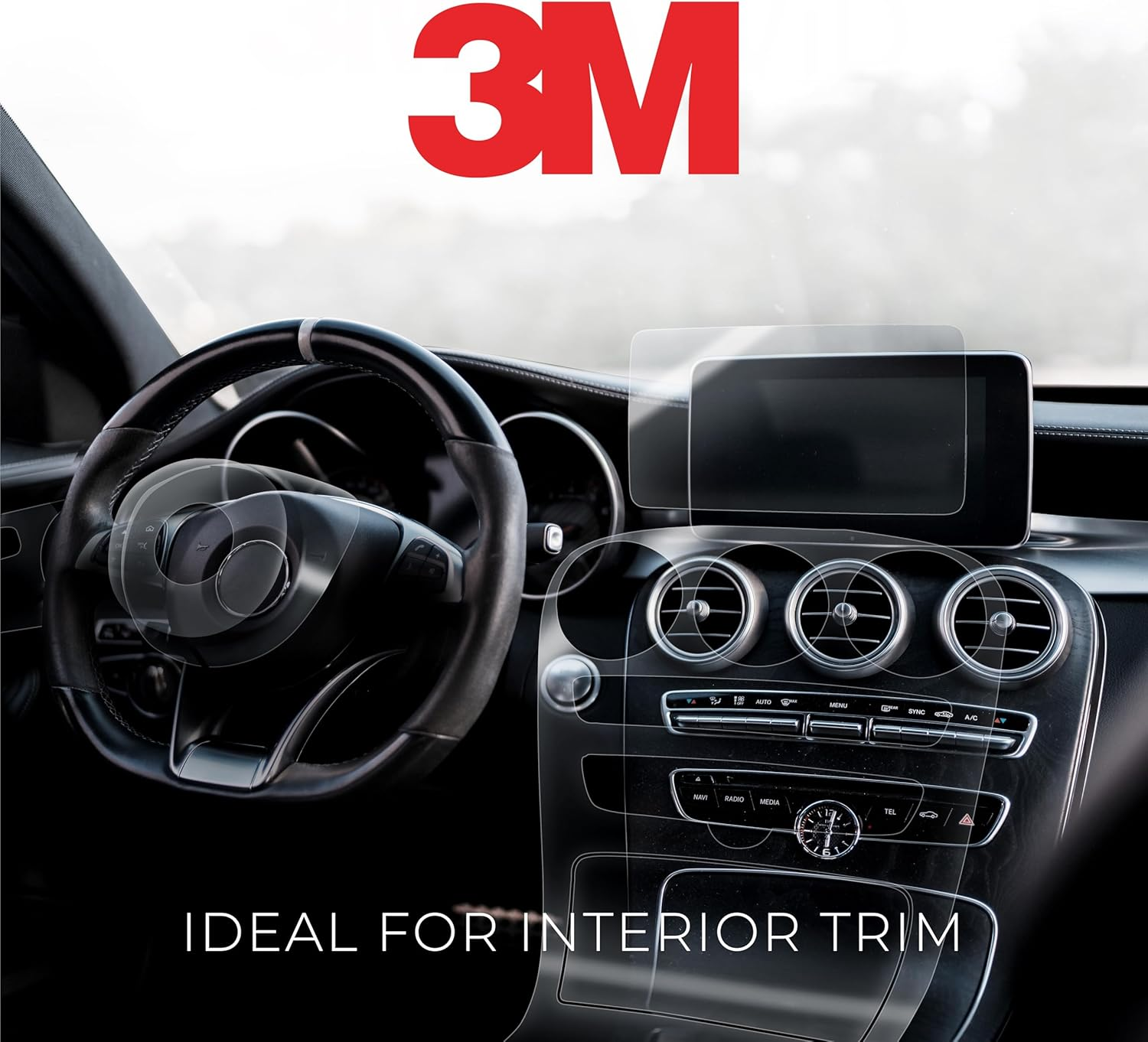 Vvivid 3M Clear Vinyl Paint Protection Film 6 Inch by 120 Inch Roll W/Yellow Detailer Squeegee