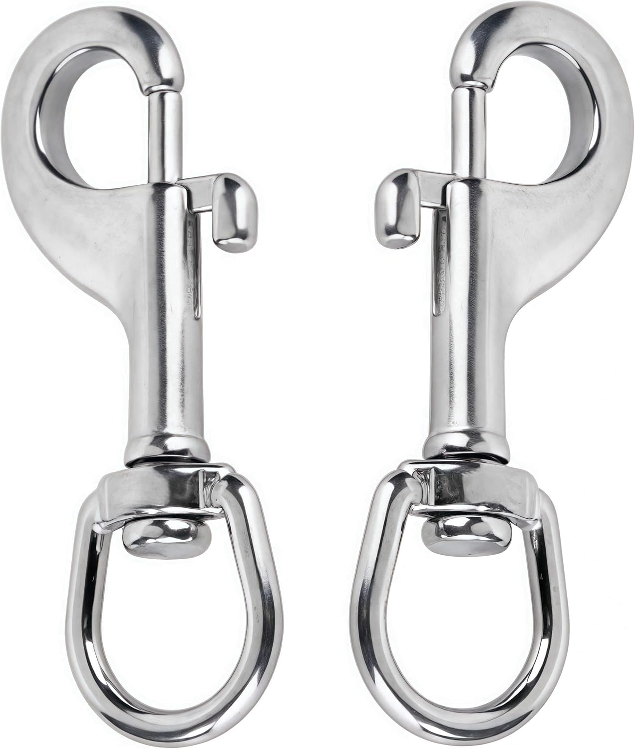 2 Pcs Marine Grade Scuba Diving Clip,Heavy Duty Stainless Steel 316 Swivel Eye Bolt Snap Hook,80 Mm Single Ended Snap Clips for Scuba Diving,Pet Leash,Keychain,Tarp Covers,Clothesline