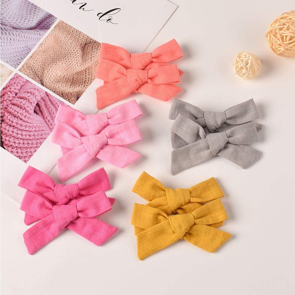 20 Pieces Baby Girls Hair Bows Clips Hair Barrettes Accessory for Babies Infant Toddlers Kids in Pairs image number 6