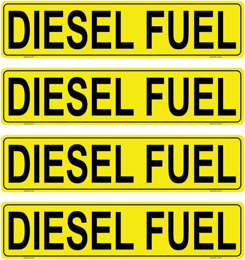 Haobase 4 Pcs Diesel Fuel Sign Sticker - 21.5 Cm X 5 Cm - Self Adhesive Vinyl image number 2