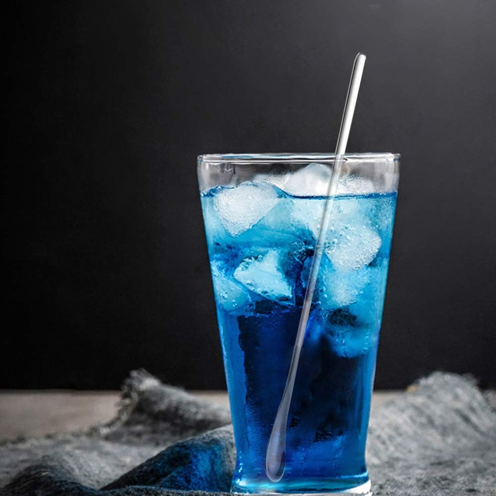 Delove Long Stainless Steel Cocktail Stirrers Stir Cocktail Drink Swizzle Stick Beverage Coffee Stirring Spoon- Mixing Spoon- Tiny Salt Condiment Spoon (10.3-Inch) image number 4