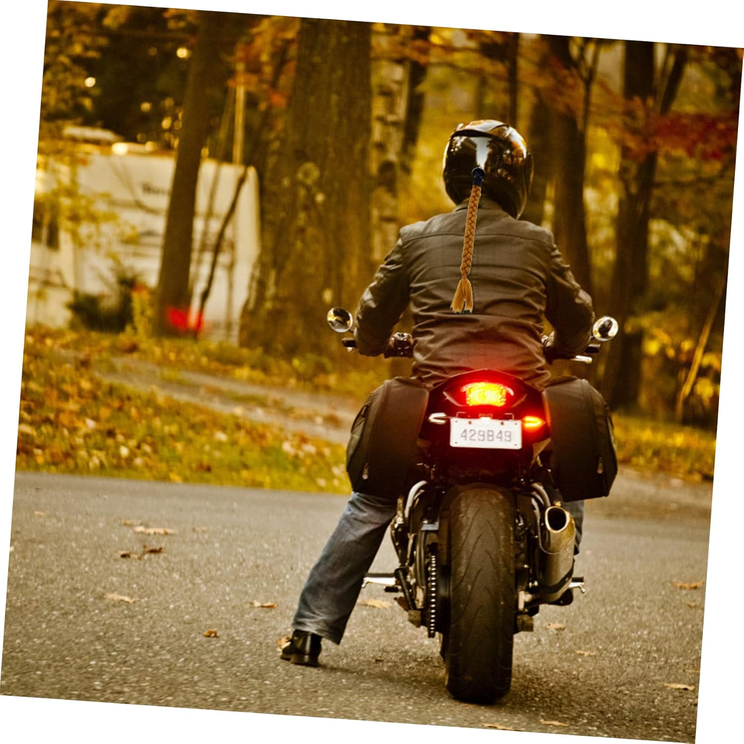 Ifundom Helmet Braid Decoration for Motorcycle Detachable Ponytails Ornament Stylish Braids for Helmet Accessory