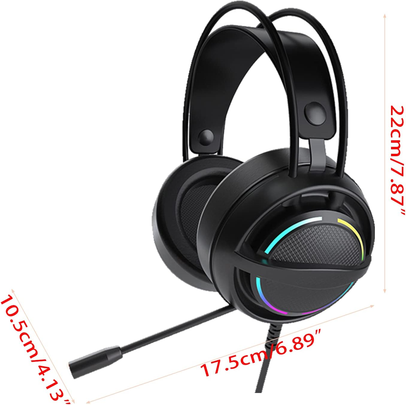 Upgrade Headset Foldable RGB Light Noise Reducer Stereo Gaming Headphones Mic for CSGO Headphones Ear Cancellation image number 2