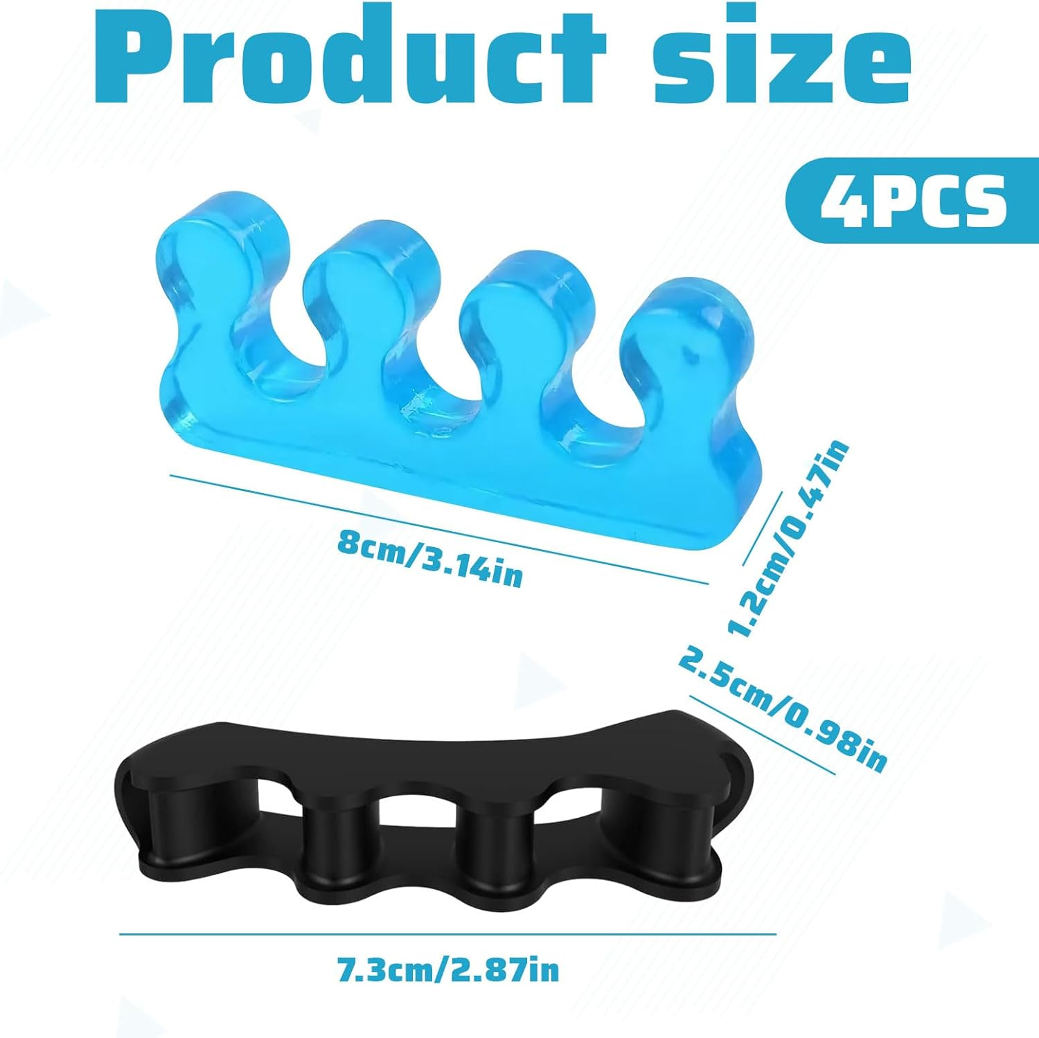 2 Pairs Toe Separators, Toe Spacers, Bunion Corrector for Women, Medical Grade Silicone Toe Spacer, Toe Spreaders, Toe Straightener, Big Toe Stretcher for Pain Relief and Their Original Shape image number 5