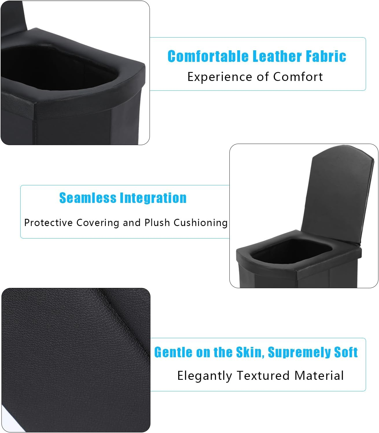 Portable Toilet for Adults Camping Porta Potty Toilet, Extra Tall Emergency Toilet for Car, Poo Powder with Trash Bag with Foldable Toilet with Lid image number 3