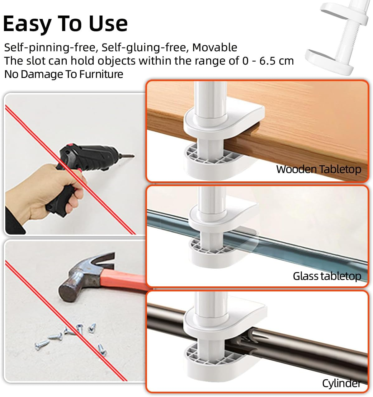 Baby Monitor Holder,0.5M Baby Monitor Camera Bracket,No Drilling Required,Universal Adjustable Gooseneck Mount,Compatible with Arlo,Hello Baby & Most Monitor Cameras with 1/4 Screw image number 5