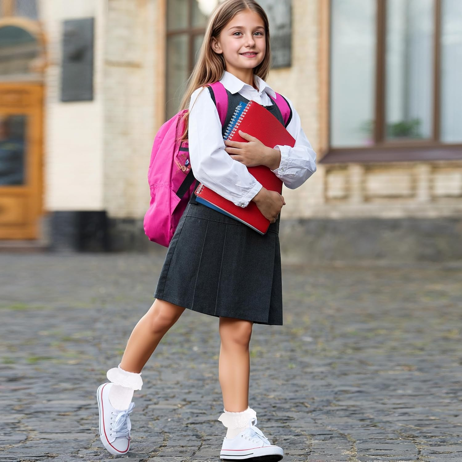 3 Pairs Girls White Ruffle Socks Ruffled Lace Socks for Girls Toddler Cute Cotton Dress Ankle Socks image number 3