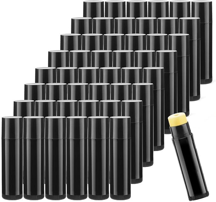 Acemedia 100 Pcs 5G Plastic Lipstick Tube Empty Black Lip Balm Tubes Containers Lip Gloss Storage Container Holder with Caps for DIY Lip Balm Cosmetic image number 2
