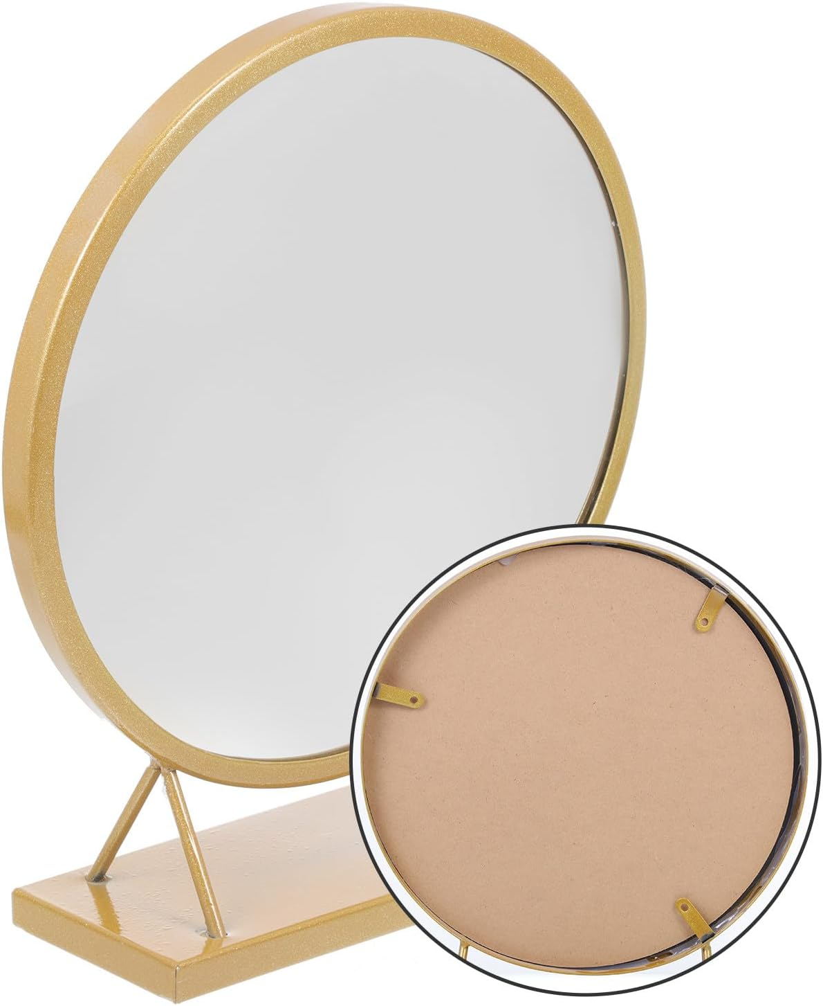 HONITANO Makeup Mirror 30Cm Gold Desktop Dresser Top Mirror for Girls Cosmetics Decor for Bedroom and Dressing Table Use image number 6