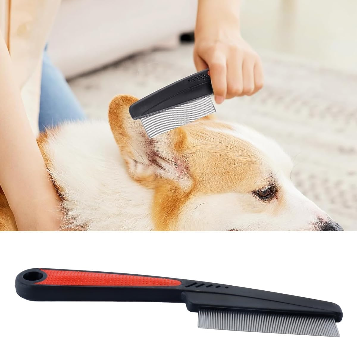 Orivin 2 Pieces Multifunctional Stainless Steel Hair Combs with Fine Teeth - Dandruff Removal Dog Face Brush Grooming Tool for Women Men image number 6