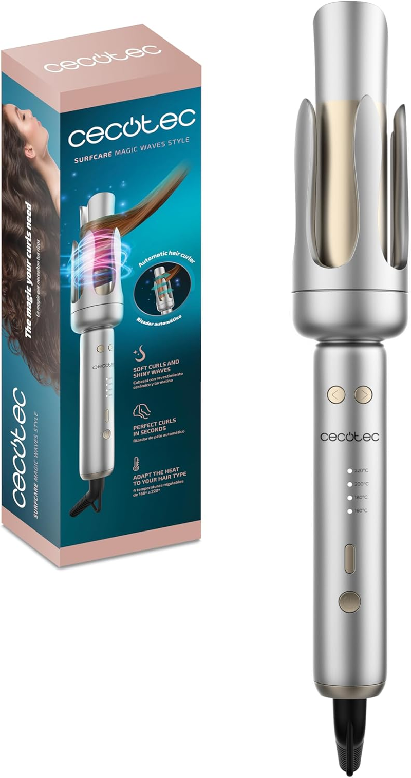 Cecotec Surfcare Magic Waves Style 41W Ceramic Tourmaline Coated 32Mm Automatic Curling Iron with 4 Adjustable Temperatures Cold Tip Auto Shut off Rotating Cord image number 4