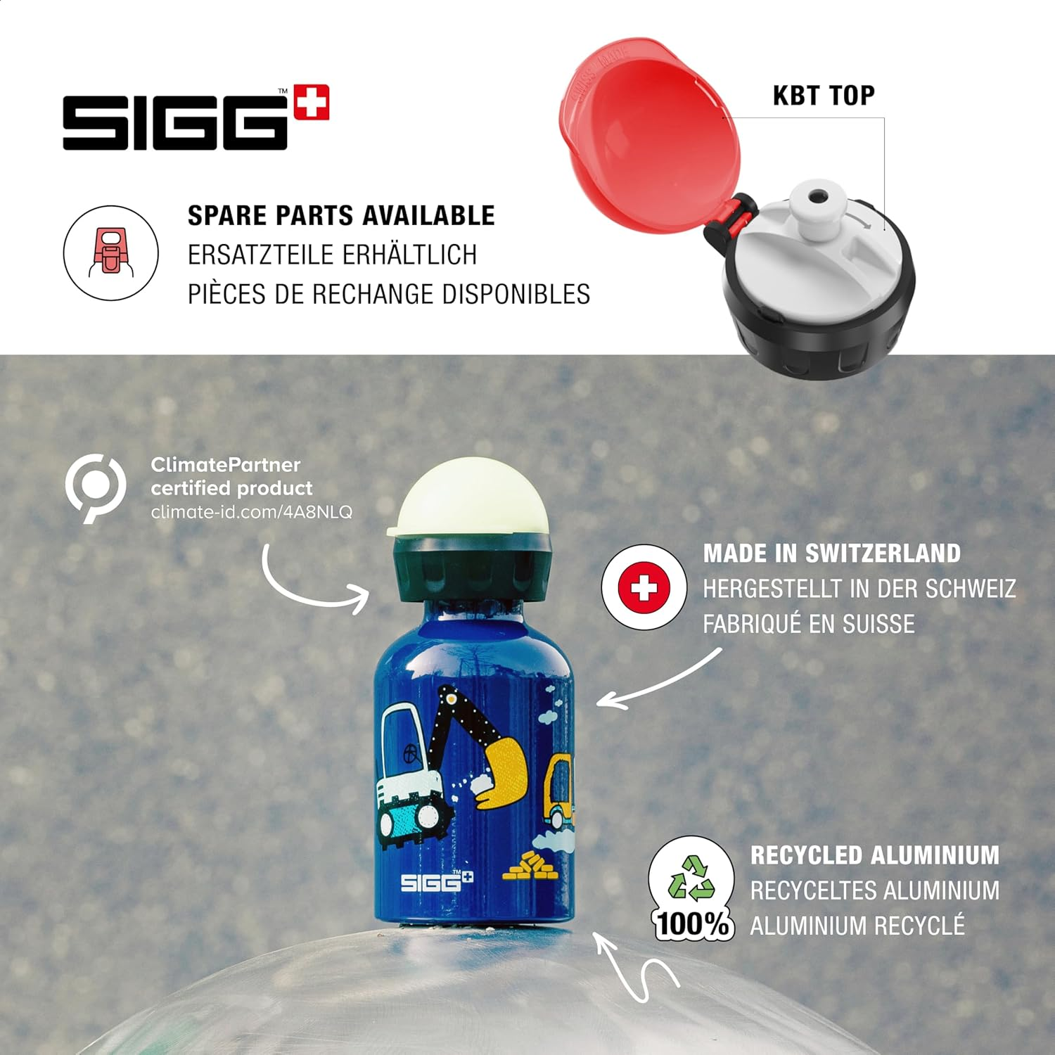 SIGG Kids Water Bottle, 0.3L, Leakproof, Aluminum, BPA Free image number 1
