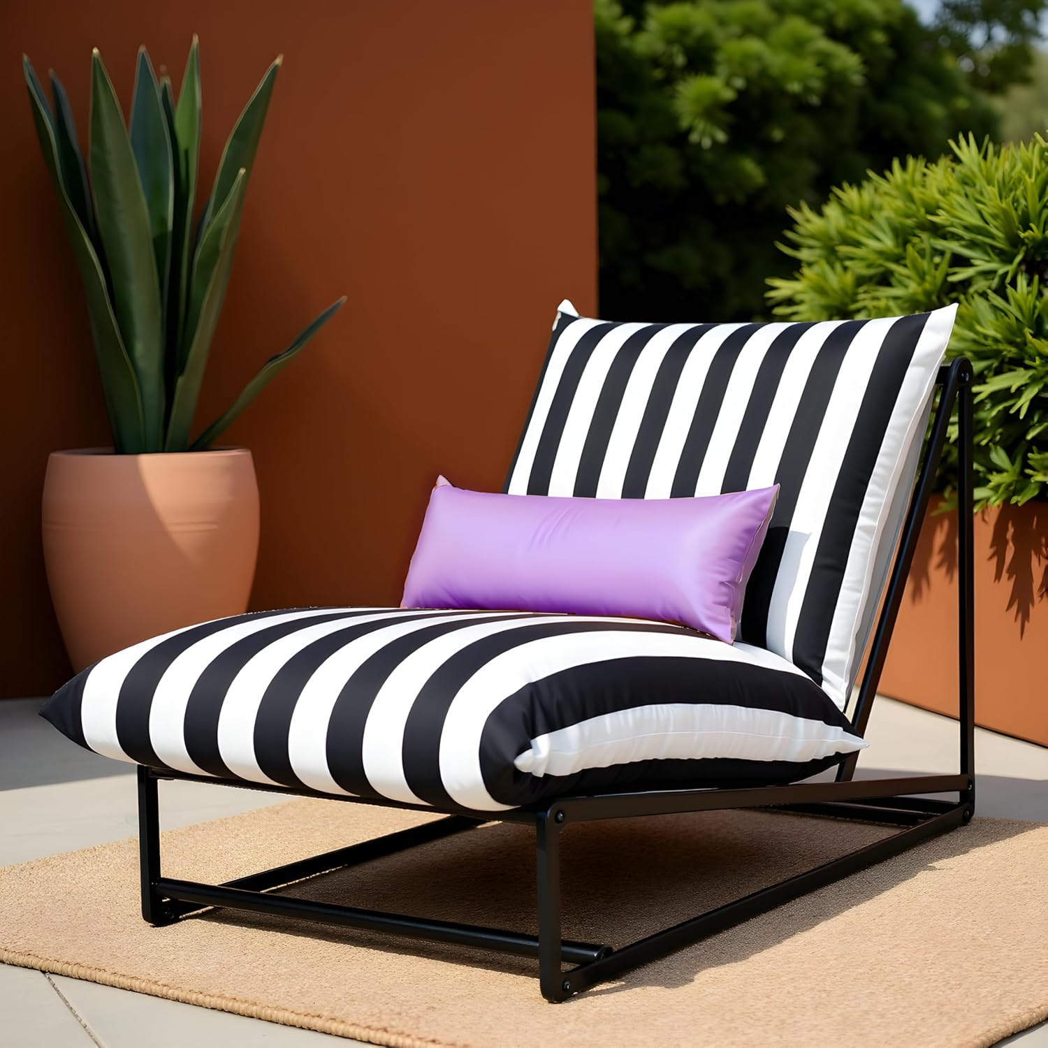 Rockin Cushions Black and White Stripe Outdoor Slipcovers, Compatible with IKEA HAVSTEN image number 2