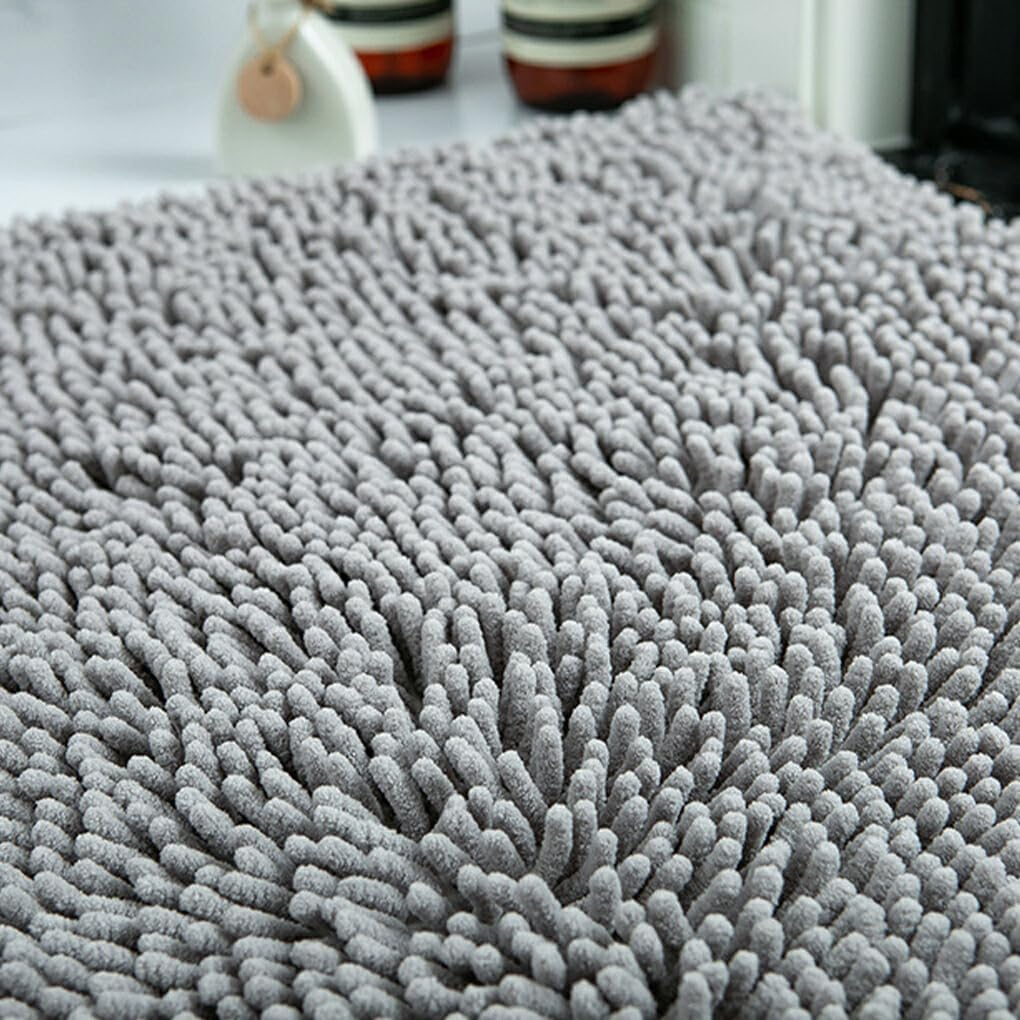 WUISOLQP Strong Water Absorption for Bathroom - Chenille Bath Rug Soft Texture Polyester Absorbent Floor Mat Bath Mat Bedroom, Red, 40Cm*60Cm image number 4