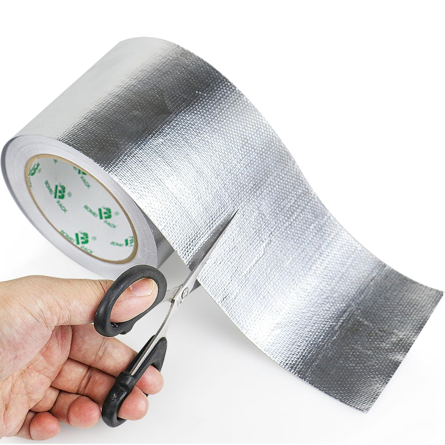 BOMEI PACK 1 Roll Aluminum Foil Heat Shield Tape,Heat Reflective Heat Shield Thermal Barrier Foil Tape,Fiber-Glass Aluminum Foil Tape 4 Inch X 66Feet image number 2
