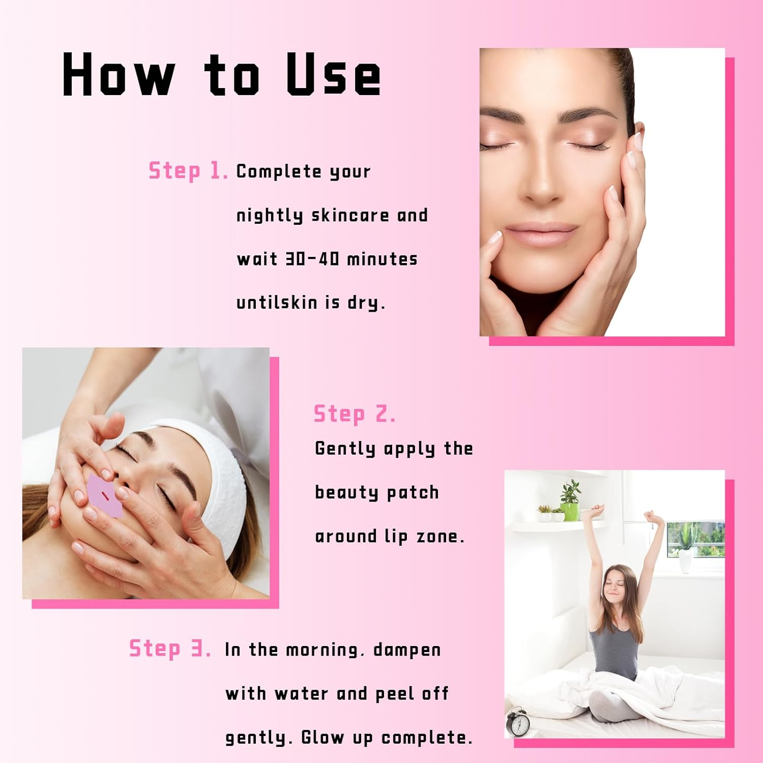 30 Sheets Beauty Sleep Mouth Tape, Weightless Patches, Beauty Products for Women, 30 Pink Patches for Overnight Lip Hydration & Jawline Relief | Hypoallergenic, Easy Removal image number 6