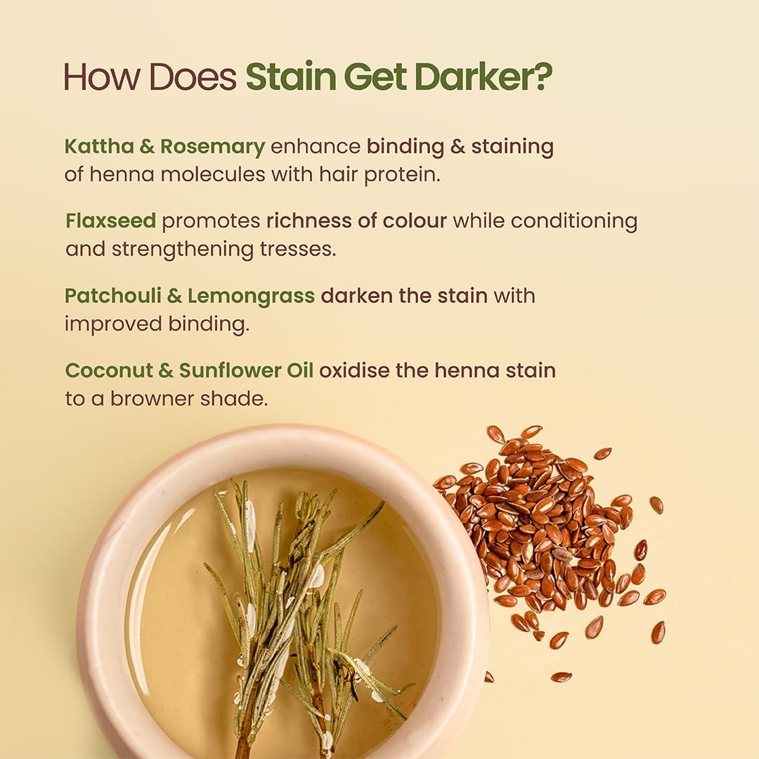 Nat Habit Post Henna Stain Boost Oil for Rapid Stain Darkening, Deep Nourishment Post Henna Application, Relieving Dryness & Leaving Hair Shiny & Dark Brown, 50Ml image number 2